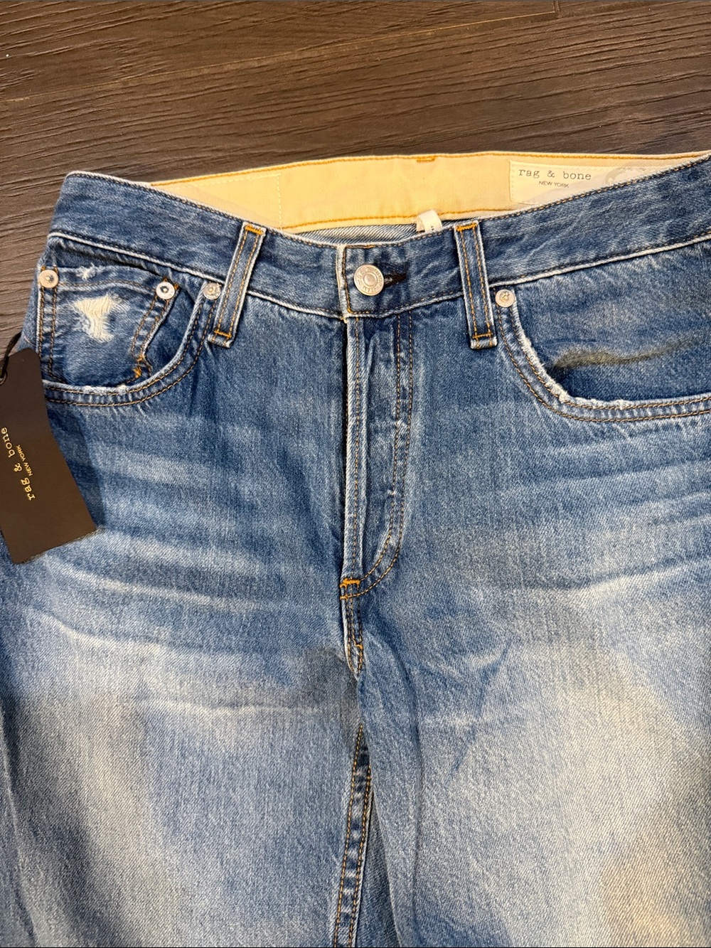 rag & bone light blue distressed denim jeans - Picture 3 of 10